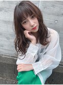大人女性◆艶レイヤー前髪ピンクベージュ 髪質改善 縮毛矯正