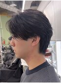 センターパートニュアンスパーマ毛流れパーマフェザーショート