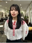 アッシュカラー+顔まわりレイヤー