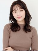韓国風イメチェングレーベージュくびれミディ似合わせカット