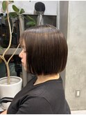 調布レディースカットミニボブ丸みショートボブイルミナカラー