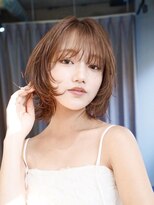 オルセン(OLSEN) ボブ/外はねボブ/前髪あり/ブラウン/レイヤーボブ/明るめカラー