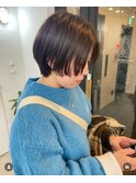 ショート　ボブ　マッシュ　レイヤー　オレンジ