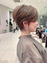 アース 栄店(HAIR&MAKE EARTH)&nbsp;earthショートレイヤーボブミルクティー丸みショートボブ