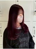 レッドカラー × レイヤーカット