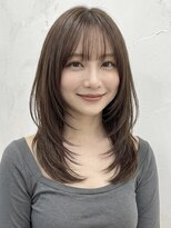 オンク 新宿(onk)&nbsp;黒髪/グレーベージュ/レイヤーロング/前髪パーマ[新宿駅]