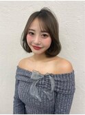 うる艶ふんわりボブ×グレージュ
