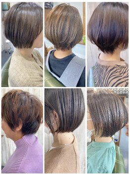 シュクルヘアー(Sucre Hair)の写真/360度どこから見ても美しいシルエットのショートヘアに♪伸びても崩れにくく扱いやすいカットが好評◎