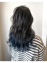 カリン ハッピーヘアライフ 長吉長原店(carin happyhairlife)&nbsp;裾カラー　ネイビーブルー