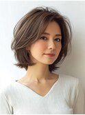 白髪ぼかし脱白髪染め似合わせショートボブ40代50代60代