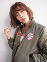 無造作カジュアルボブ×寒色系カラー