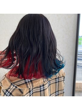 シャルム(Charme) インナーカラーレッド×ブルー