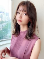 シルクレイ 吉祥寺店(Silk-lei) 小顔外ハネセミディ×ピンクベージュ 20代30代/Silk-lei吉祥寺