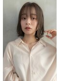 大人かわいい前髪セシルカットココアブラウンフリンジウェーブ