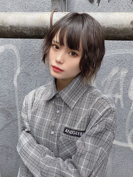 リアイス(Re:ICE) ミニウルフ/くすみブルー/流れるレイヤー/インナーハイライト