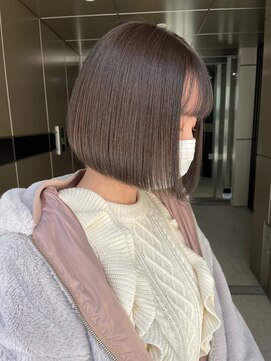 エイト 博多店(EIGHT hakata) 【EIGHT hakata】平島拓也__ミニボブ×赤み消しグレージュ