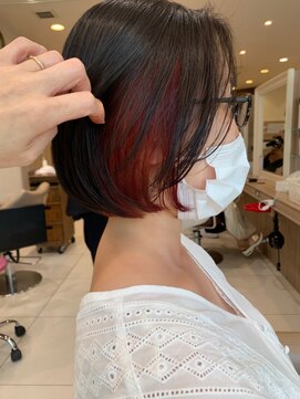 アッシュ 元住吉店(Ash) 大人のインナーカラー♪コーラルピンク