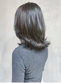 オリーブブルージュレイヤー_グレージュカラーボブ_ba379273