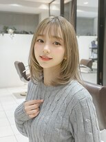 クラン 横浜(Clanc) くびれヘア ハイライトカラー アプリコットオレンジ 夏