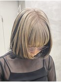 アンブレラカラーデザインカラーウルフカットダブルカラー