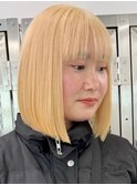 抜きっぱなしブロンド[新宿駅/外ハネボブ/ワイドバング/美髪]
