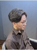ビジネスツーブロック デザインパーマ かきあげアップバング