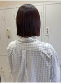 ピンクラベンダーブラウン×切りっぱなしボブ◎
