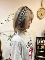 マイ ヘア デザイン 岡崎(MY hair design) ブリーチ*ミディアムレイヤー*ホワイトブロンド*20代30代