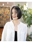 パッっとボブ/黒髪/髪質改善/切りっぱなしボブ/柏美容室/前髪