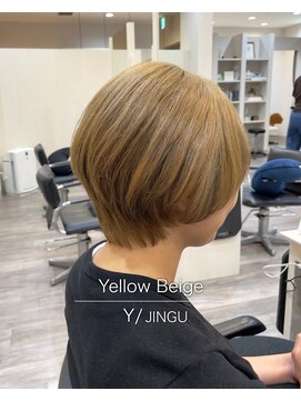 ワイスラッシュジングウ(Y / JINGU) イエローベージュ（ブリーチ有り）