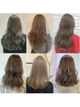 サニーグレイス シエリー(SUNNY GRACE × Cherie) ホワイトグレージュ コンマヘア くすみブルー