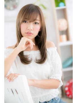 ミック ヘアアンドメイク アップ 駒込店(miq Hair&Make up) 艶カラー☆ヘーゼルベージュ小顔透明感ストレートc1