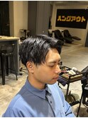 2ブロック刈り上げ七三分けあきあげ