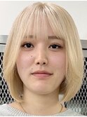 blond bob [新宿駅/切りっぱなしボブ/エアリーロング]
