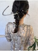 アレンジ/編みおろし/結婚式/お呼ばれ/ヘアセット/ヘアアレンジ