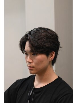 スレイ 西宮(SLAY) 波巻きハイライトアップバングツーブロックマッシュ