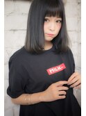 前髪パッツンの切りっぱなしボブbyウラタニ ミラレスカ
