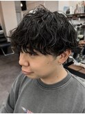 横浜シャドウパーマツイストスパイラルパーマセンターパート30代
