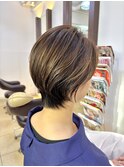 ショートボブ#前下がり#ニュアンスカラー#ひし形#くびれかわいい