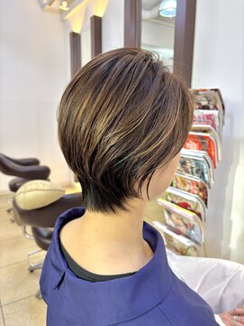 ヘアアーク(HAIR arc) ショートボブ#前下がり#ニュアンスカラー#ひし形#くびれかわいい
