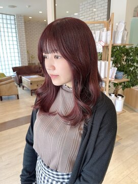 ルーム 郡山店(ROOM) 髪質改善カラーで艶々に♪ブリーチなしピンクブラウン◎