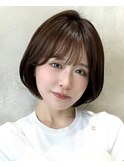 〔岩田莉奈〕地毛風縮毛矯正 ひし形ショートボブ 白髪染め 新宿