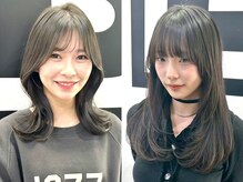 #韓国風の顔まわりレイヤーカットもお客様の骨格に合わせて再現*