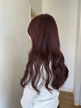 ブリーチなし冬ボルドーカラー
