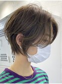 横浜白髪染めハンサムショートマロンブラウンヘーゼルブラウン