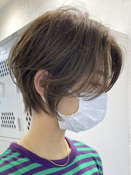 エリマ 横浜西口(elima) 横浜白髪染めハンサムショートマロンブラウンヘーゼルブラウン