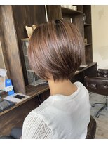 エミュー(emue) 丸みボブ×グレージュ◎20代30代韓国風くびれボブ