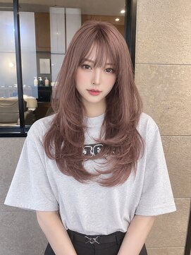 ジュール 銀座(Joule) レイヤーカット×ピンクブラウン