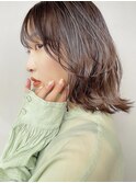大人可愛い*シースルーバンク*外ハネくびれレイヤーミディアム