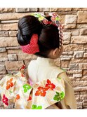七五三新日本髪キッズヘアヘアアレンジヘアセット＊まとめ髪